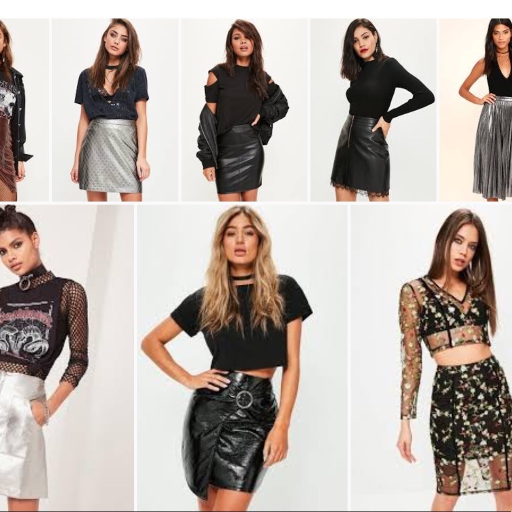 Metallic Bebe Pencil Skirt
